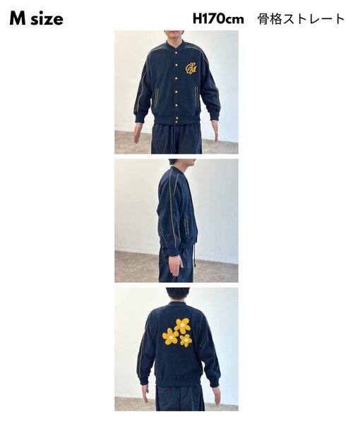 CPCM(シーピーシーエム)の「バックフラワーフリーススタジャン(ブルゾン・メンズ・アイボリー/ネイビー・LARGE/MEDIUM)」の10枚目の写真