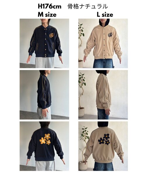 CPCM(シーピーシーエム)の「バックフラワーフリーススタジャン(ブルゾン・メンズ・アイボリー/ネイビー・LARGE/MEDIUM)」の11枚目の写真