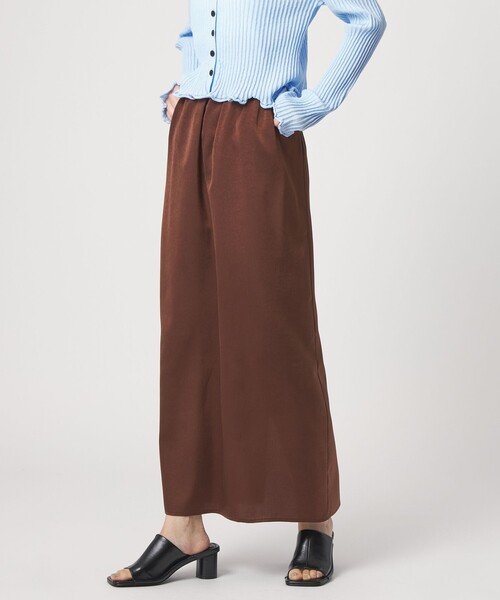 EMMEL REFINES(エメルリファインズ)の「<EMMEL REFINES>EM ワッシャーVTG イージーサテンスカート(スカート・レディース・ライトブルー/イエロー/ブラウン・M/S)」の4枚目の写真