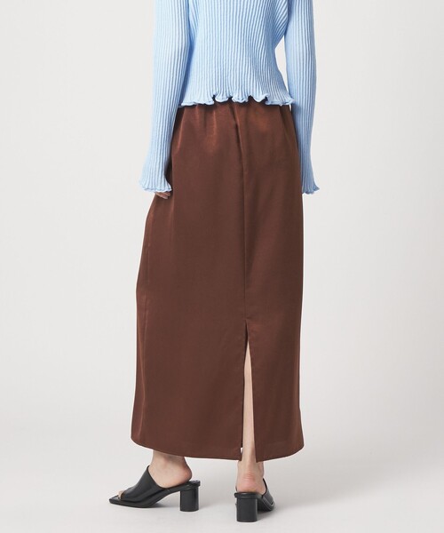 EMMEL REFINES(エメルリファインズ)の「<EMMEL REFINES>EM ワッシャーVTG イージーサテンスカート(スカート・レディース・ライトブルー/イエロー/ブラウン・M/S)」の6枚目の写真