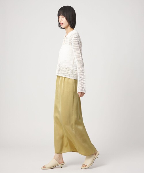 EMMEL REFINES(エメルリファインズ)の「<EMMEL REFINES>EM ワッシャーVTG イージーサテンスカート(スカート・レディース・ライトブルー/イエロー/ブラウン・M/S)」の14枚目の写真