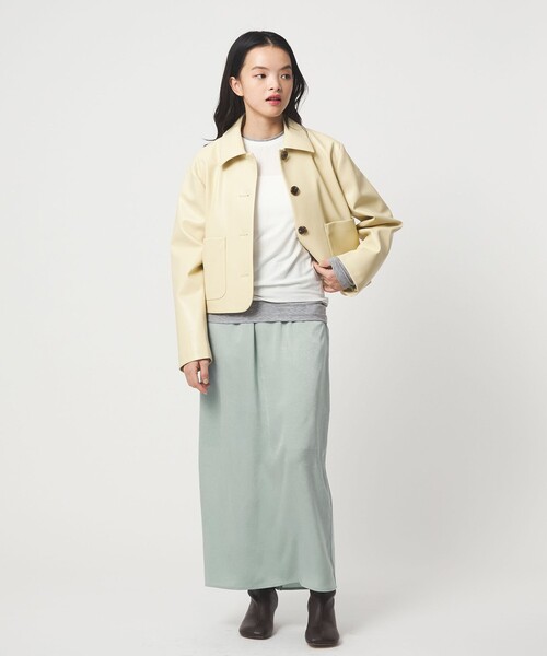 EMMEL REFINES(エメルリファインズ)の「<EMMEL REFINES>EM ワッシャーVTG イージーサテンスカート(スカート・レディース・ライトブルー/イエロー/ブラウン・M/S)」の18枚目の写真