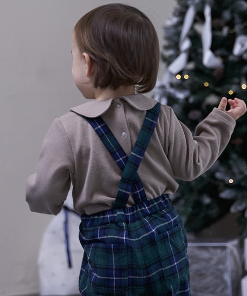 petit main（プティマイン）の「衿つき長T+サスつきパンツセット（セットアップ・キッズ・グリーン/レッド・110cm/80ｃｍ/100cm/90cm）」の21枚目の写真