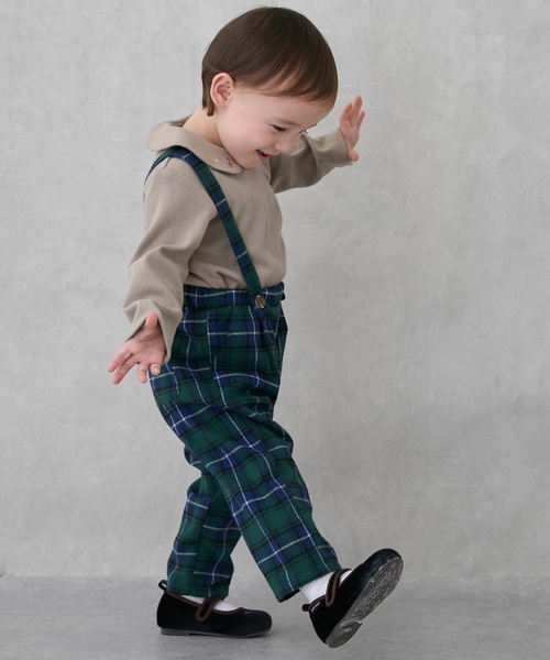 petit main（プティマイン）の「衿つき長T+サスつきパンツセット（セットアップ・キッズ・グリーン/レッド・110cm/80ｃｍ/100cm/90cm）」の20枚目の写真