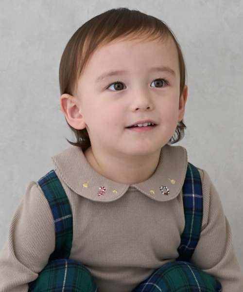 petit main（プティマイン）の「衿つき長T+サスつきパンツセット（セットアップ・キッズ・グリーン/レッド・110cm/80ｃｍ/100cm/90cm）」の18枚目の写真