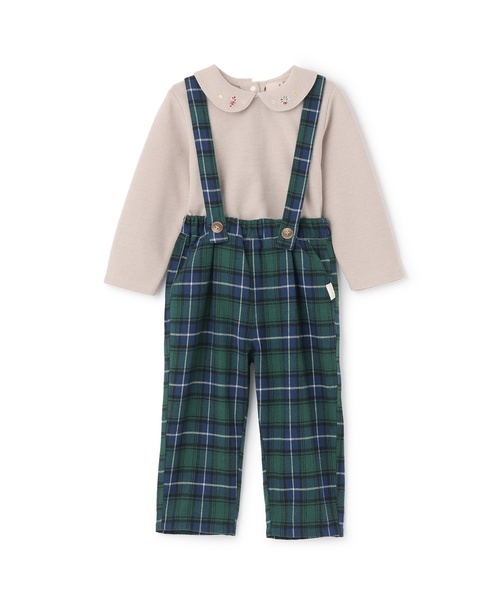 petit main（プティマイン）の「衿つき長T+サスつきパンツセット（セットアップ・キッズ・グリーン/レッド・110cm/80ｃｍ/100cm/90cm）」の13枚目の写真