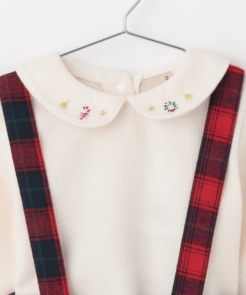 petit main（プティマイン）の「衿つき長T+サスつきパンツセット（セットアップ・キッズ・グリーン/レッド・110cm/80ｃｍ/100cm/90cm）」の10枚目の写真