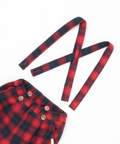 petit main（プティマイン）の「衿つき長T+サスつきパンツセット（セットアップ・キッズ・グリーン/レッド・110cm/80ｃｍ/100cm/90cm）」の8枚目の写真