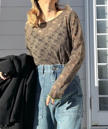 Q | レーシーライントップス(Tシャツ/カットソー)