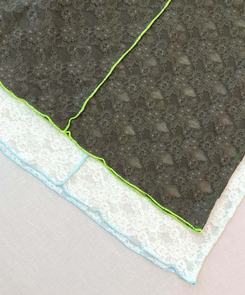 Q(キュー)の「レーシーライントップス(Tシャツ/カットソー・レディース・アイボリー/オリーブ・MEDIUM)」の6枚目の写真