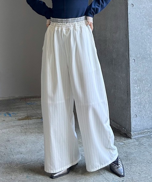 PAGEBOY(ページボーイ)の「ダブルウエストイージーパンツ(スラックス・レディース・ブラック/グレー/オフホワイト・FREE)」の10枚目の写真