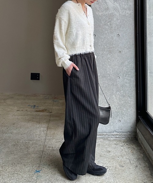 PAGEBOY(ページボーイ)の「ダブルウエストイージーパンツ(スラックス・レディース・ブラック/グレー/オフホワイト・FREE)」の12枚目の写真