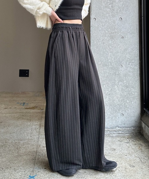 PAGEBOY(ページボーイ)の「ダブルウエストイージーパンツ(スラックス・レディース・ブラック/グレー/オフホワイト・FREE)」の18枚目の写真