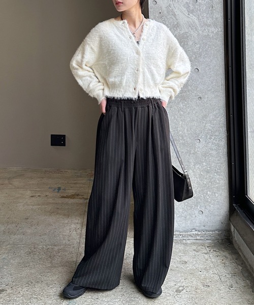 PAGEBOY(ページボーイ)の「ダブルウエストイージーパンツ(スラックス・レディース・ブラック/グレー/オフホワイト・FREE)」の15枚目の写真