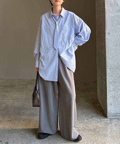 PAGEBOY(ページボーイ)の「ダブルウエストイージーパンツ(スラックス・レディース・ブラック/グレー/オフホワイト・FREE)」の22枚目の写真