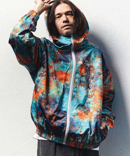 CAMBIO(カンビオ)の「mj11327- Art Graphic Hooded Jacket フードジャケット(CAM26SS-002)(その他アウター・メンズ・ブルー系その他/ブラック系その他/オレンジ系その他・S/L/M)」の4枚目の写真