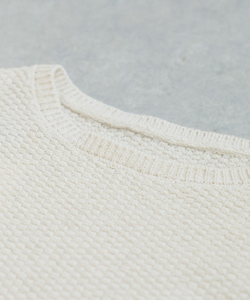 antiqua（アンティカ）の「鹿の子編み ニット（ニット/セーター・レディース・アイボリー/ブラック・ONESIZE）」の4枚目の写真