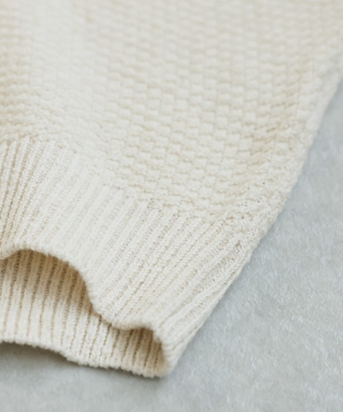 antiqua（アンティカ）の「鹿の子編み ニット（ニット/セーター・レディース・アイボリー/ブラック・ONESIZE）」の5枚目の写真