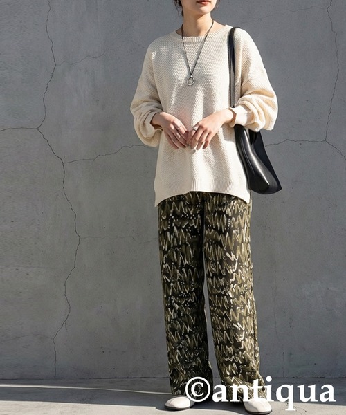 antiqua（アンティカ）の「鹿の子編み ニット（ニット/セーター・レディース・アイボリー/ブラック・ONESIZE）」の9枚目の写真
