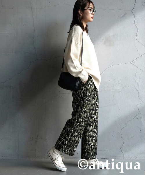 antiqua（アンティカ）の「鹿の子編み ニット（ニット/セーター・レディース・アイボリー/ブラック・ONESIZE）」の10枚目の写真