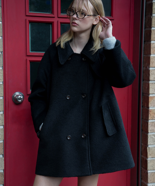 セール】Wool Double Half Coat [Black]（チェスターコート）｜DEHEVE