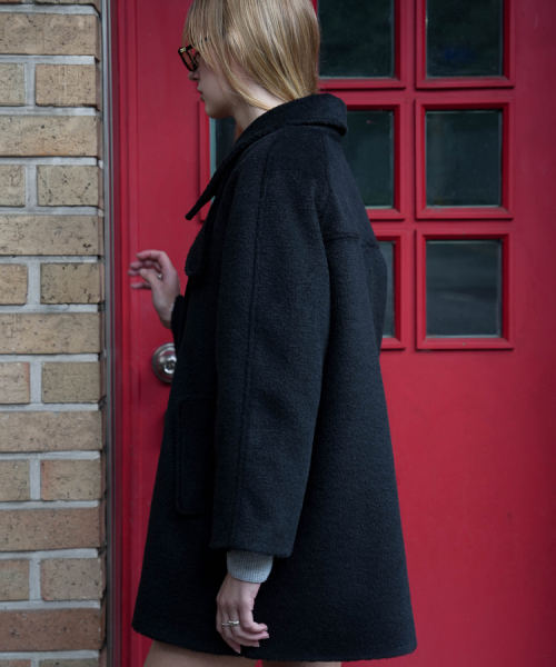 DEHEVE（デヘヴェ）の「Wool Double Half Coat [Black]（チェスターコート・レディース・ブラック・FREE）」の4枚目の写真