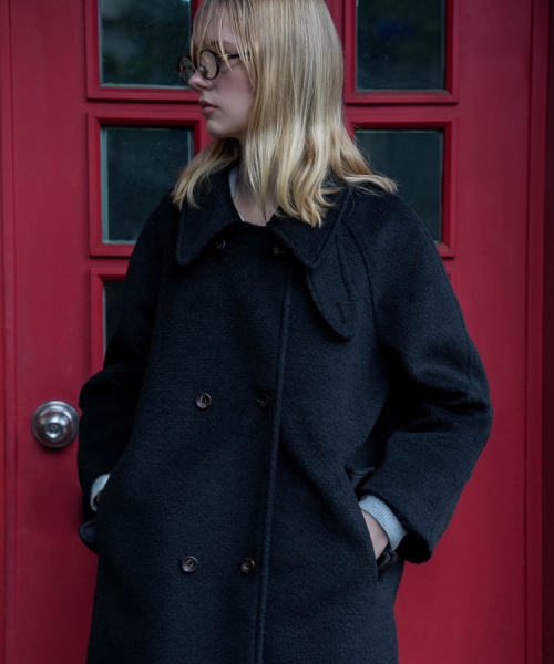 DEHEVE（デヘヴェ）の「Wool Double Half Coat [Black]（チェスターコート・レディース・ブラック・FREE）」の6枚目の写真