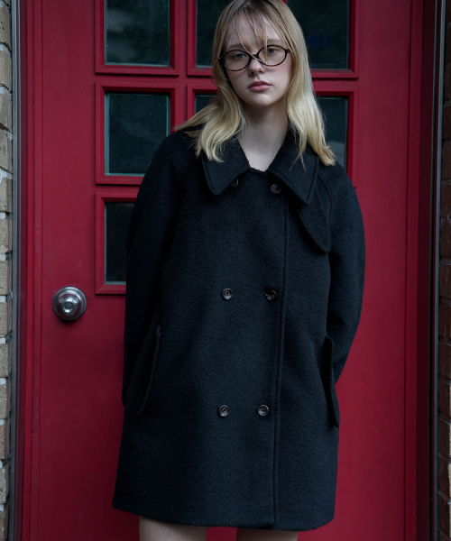 DEHEVE（デヘヴェ）の「Wool Double Half Coat [Black]（チェスターコート・レディース・ブラック・FREE）」の7枚目の写真