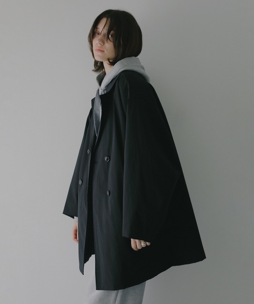 MANOF(マノフ)の「BATTING HALF COAT(その他アウター・レディース・ブラック/ベージュ・S/M)」の1枚目の写真