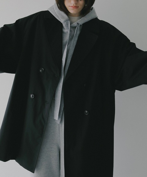 MANOF(マノフ)の「BATTING HALF COAT(その他アウター・レディース・ブラック/ベージュ・S/M)」の5枚目の写真