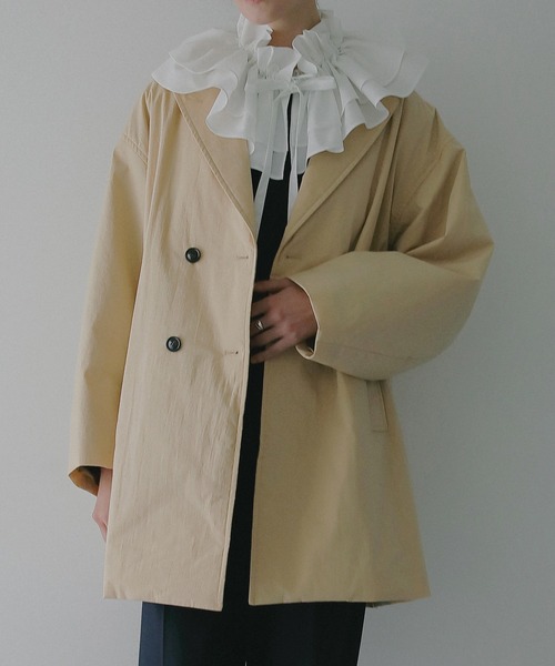 MANOF(マノフ)の「BATTING HALF COAT(その他アウター・レディース・ブラック/ベージュ・S/M)」の19枚目の写真