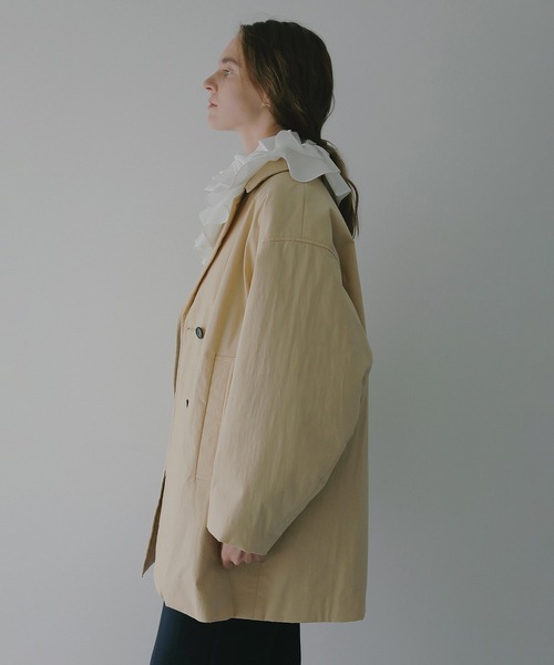 MANOF(マノフ)の「BATTING HALF COAT(その他アウター・レディース・ブラック/ベージュ・S/M)」の14枚目の写真