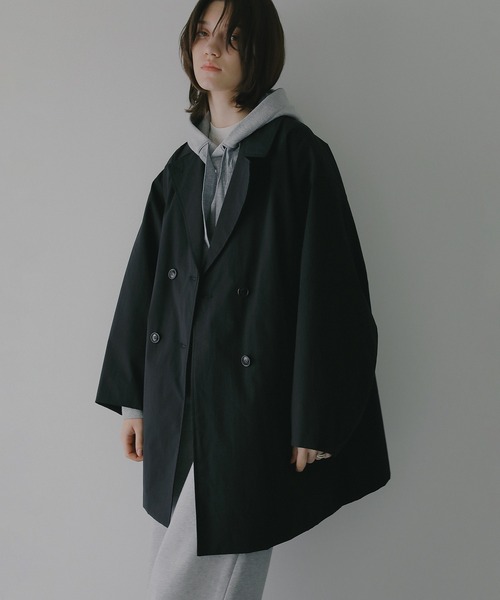 MANOF(マノフ)の「BATTING HALF COAT(その他アウター・レディース・ブラック/ベージュ・S/M)」の8枚目の写真