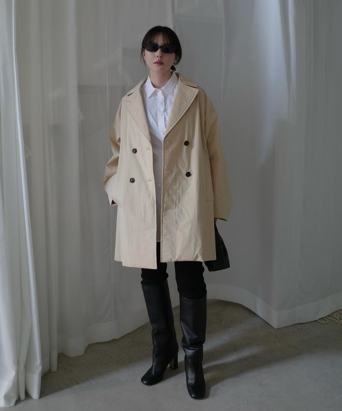 MANOF（マノフ）の「BATTING HALF COAT（その他アウター・レディース・ブラック/ベージュ・S/M）」の8枚目の写真