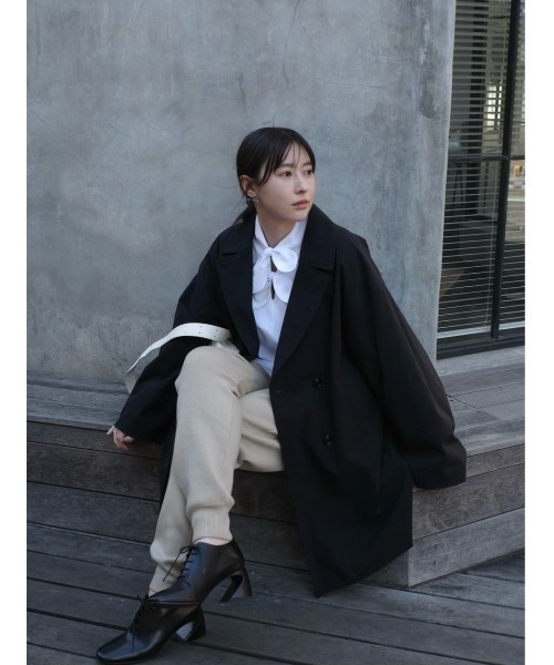 MANOF（マノフ）の「BATTING HALF COAT（その他アウター・レディース・ブラック/ベージュ・S/M）」の3枚目の写真