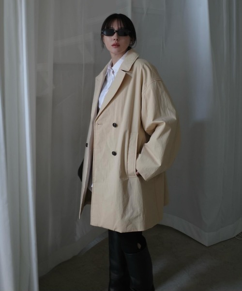 MANOF（マノフ）の「BATTING HALF COAT（その他アウター・レディース・ブラック/ベージュ・S/M）」の9枚目の写真