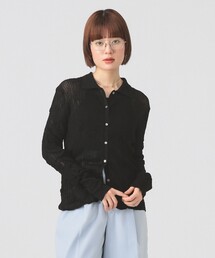 Ray BEAMS（レイビームス）の「シアー リブ ニット ポロ カーディガン（カーディガン/ボレロ）」