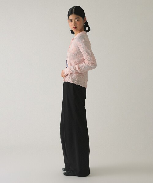 Ray BEAMS（レイビームス）の「シアー リブ ニット ポロ カーディガン（カーディガン/ボレロ・レディース・ブラック/ホワイト系その他6/ピンク・ONE SIZE）」の13枚目の写真