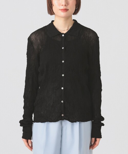 Ray BEAMS（レイビームス）の「シアー リブ ニット ポロ カーディガン（カーディガン/ボレロ・レディース・ブラック/ホワイト系その他6/ピンク・ONE SIZE）」の16枚目の写真