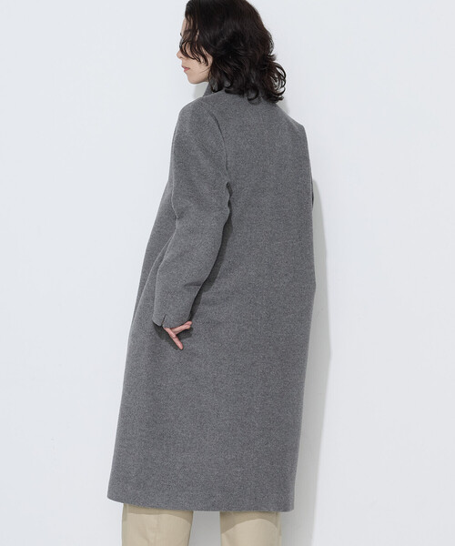 K.T KIYOKO TAKASE（キヨコタカセ）の「リサイクルアンゴラウール ロングチェスターコート（チェスターコート・レディース・チャコール/ブラック・7号/9号）」の15枚目の写真