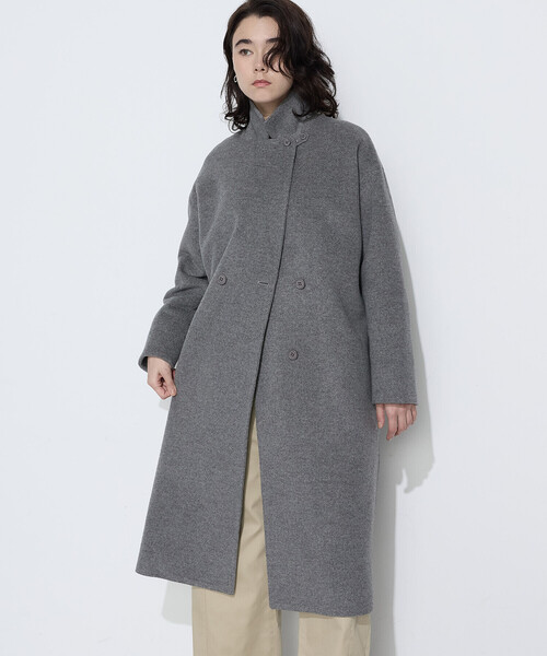 K.T KIYOKO TAKASE（キヨコタカセ）の「リサイクルアンゴラウール ロングチェスターコート（チェスターコート・レディース・チャコール/ブラック・7号/9号）」の16枚目の写真