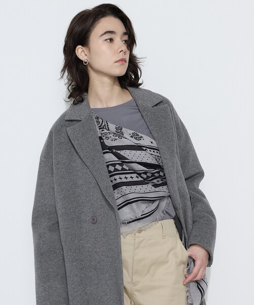 K.T KIYOKO TAKASE（キヨコタカセ）の「リサイクルアンゴラウール ロングチェスターコート（チェスターコート・レディース・チャコール/ブラック・7号/9号）」の18枚目の写真