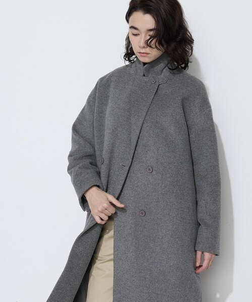 K.T KIYOKO TAKASE（キヨコタカセ）の「リサイクルアンゴラウール ロングチェスターコート（チェスターコート・レディース・チャコール/ブラック・7号/9号）」の22枚目の写真