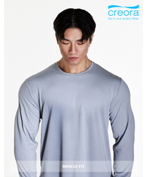 RVD（アールブイディー）の「エアリープロマッスルフィット長袖Tシャツ（ピュアグレー）（Tシャツ/カットソー）」