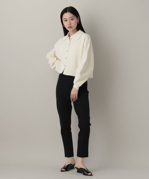 A part by（アパートバイ）の「エリツキニットカーディガン（カーディガン/ボレロ・レディース・グリーン系その他4/ネイビー/アイボリー・FREE）」の4枚目の写真