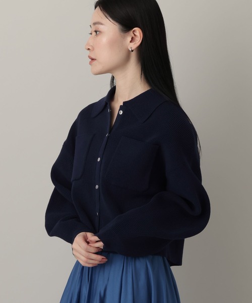 A part by（アパートバイ）の「エリツキニットカーディガン（カーディガン/ボレロ・レディース・グリーン系その他4/ネイビー/アイボリー・FREE）」の14枚目の写真