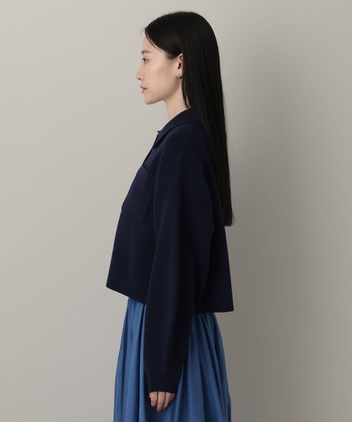 A part by（アパートバイ）の「エリツキニットカーディガン（カーディガン/ボレロ・レディース・グリーン系その他4/ネイビー/アイボリー・FREE）」の17枚目の写真