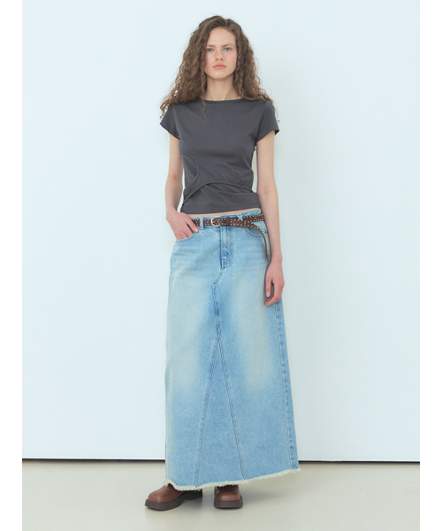 ETMON(エトモン)の「Cutting Layered T-Shirt Charcoal(Tシャツ/カットソー・レディース・その他・FREE)」の4枚目の写真