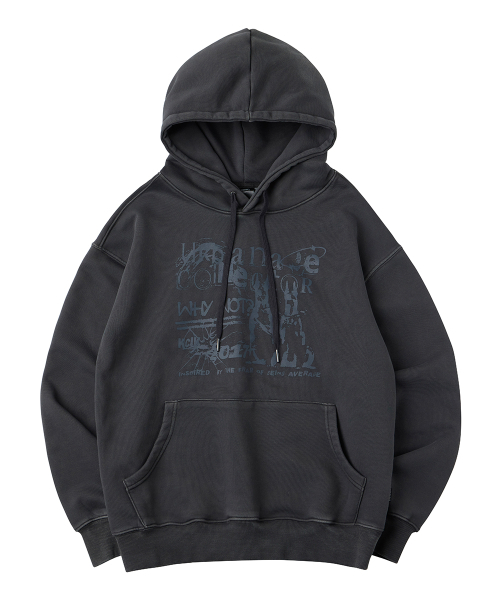 URBANAGE(アーバンエイジ)の「COLLECTOR ピグメントオーバーフードチャコール(パーカー・レディース・その他・LARGE/MEDIUM)」の1枚目の写真