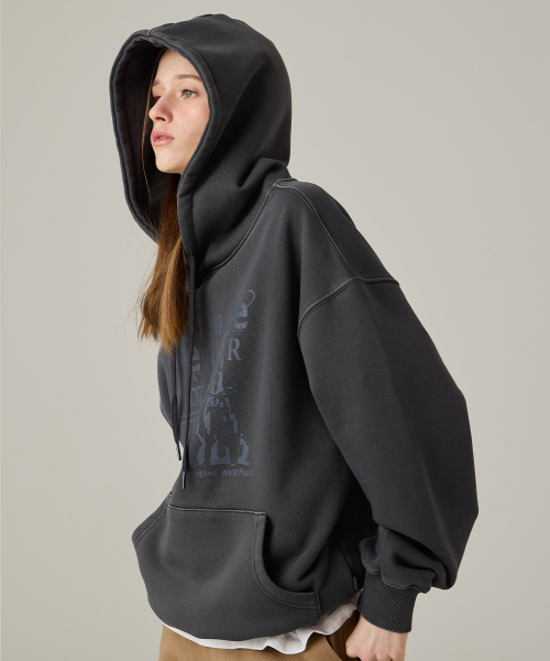 URBANAGE(アーバンエイジ)の「COLLECTOR ピグメントオーバーフードチャコール(パーカー・レディース・その他・LARGE/MEDIUM)」の5枚目の写真